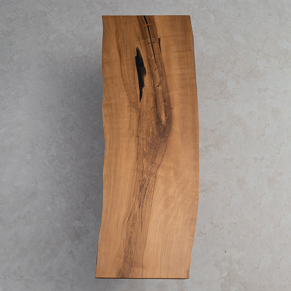 KAZANA HOME Ash Live Edge Large Slab Solid Wood Table