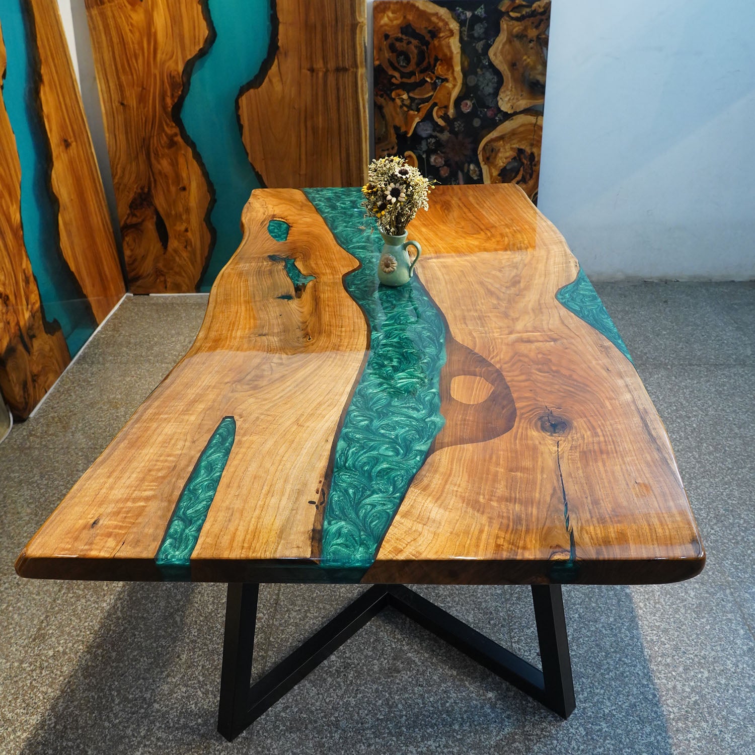Wood Epoxy Table Live Edge - Kazanahome