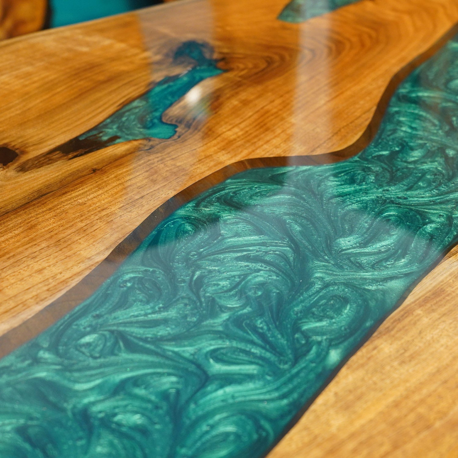 Black Walnut Wood Epoxy Table - Kazanahome
