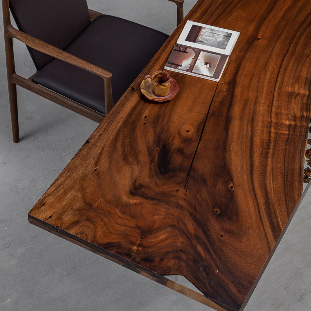 Walnut Pine Cone Epoxy Table