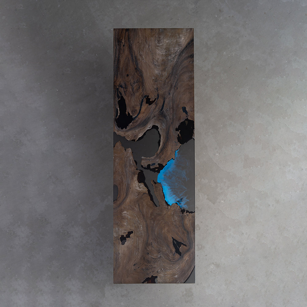 KAZANA Walnut Blue Speckled Large Slab Epoxy Resin Table