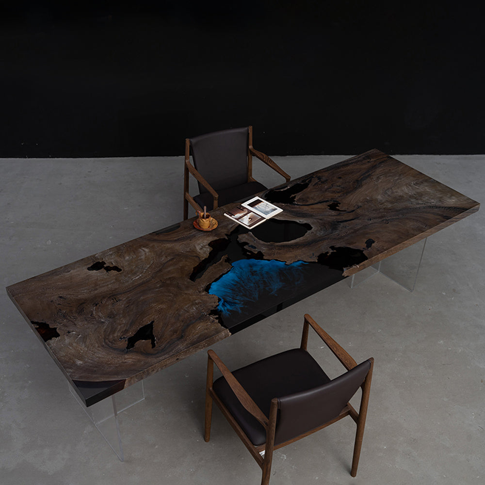 KAZANA Walnut Large Slab Epoxy Resin Table