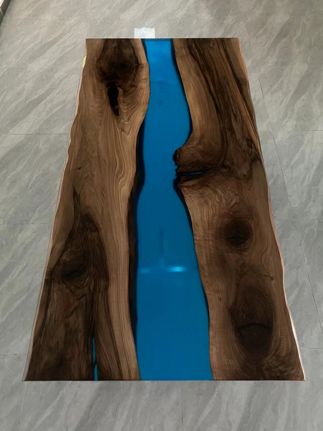 Custom Black Walnut Epoxy Table White Glove Service Fee $2512 for Jonathan