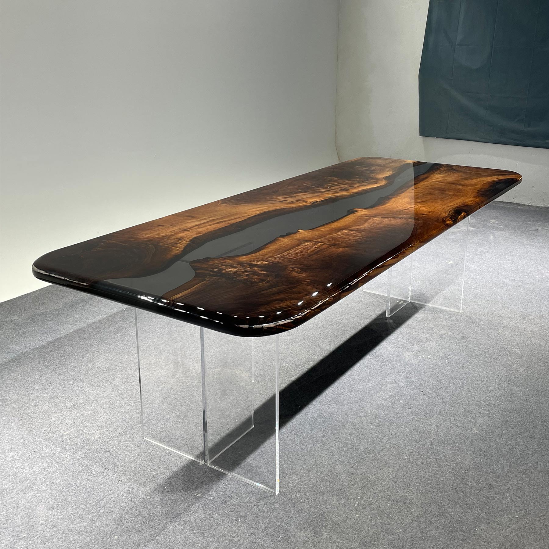 Black Walnut Wood Epoxy Resin Table - Kazanahome