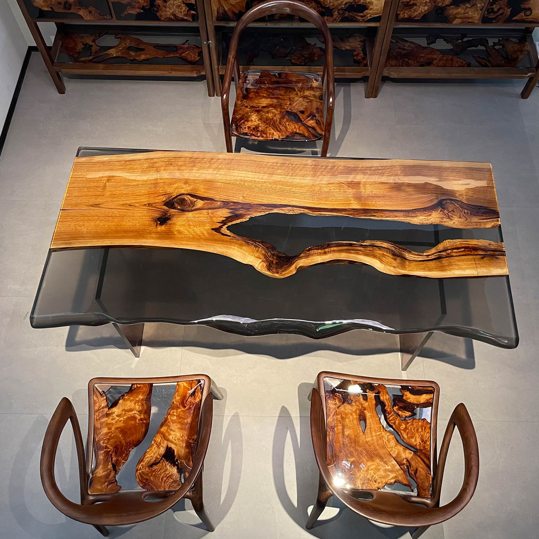 Black Walnut Wood Epoxy Resin Table - Kazanahome