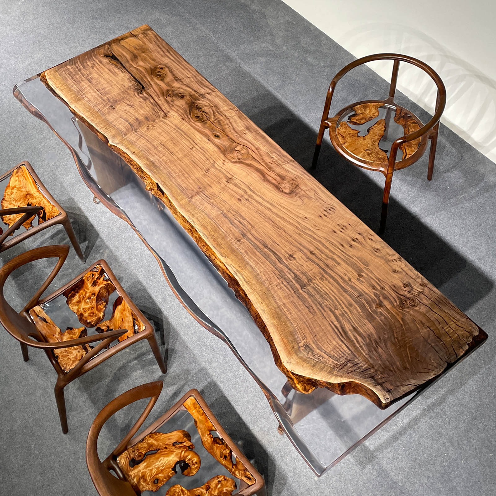 Black Walnut Wood Epoxy Resin Table - Kazanahome