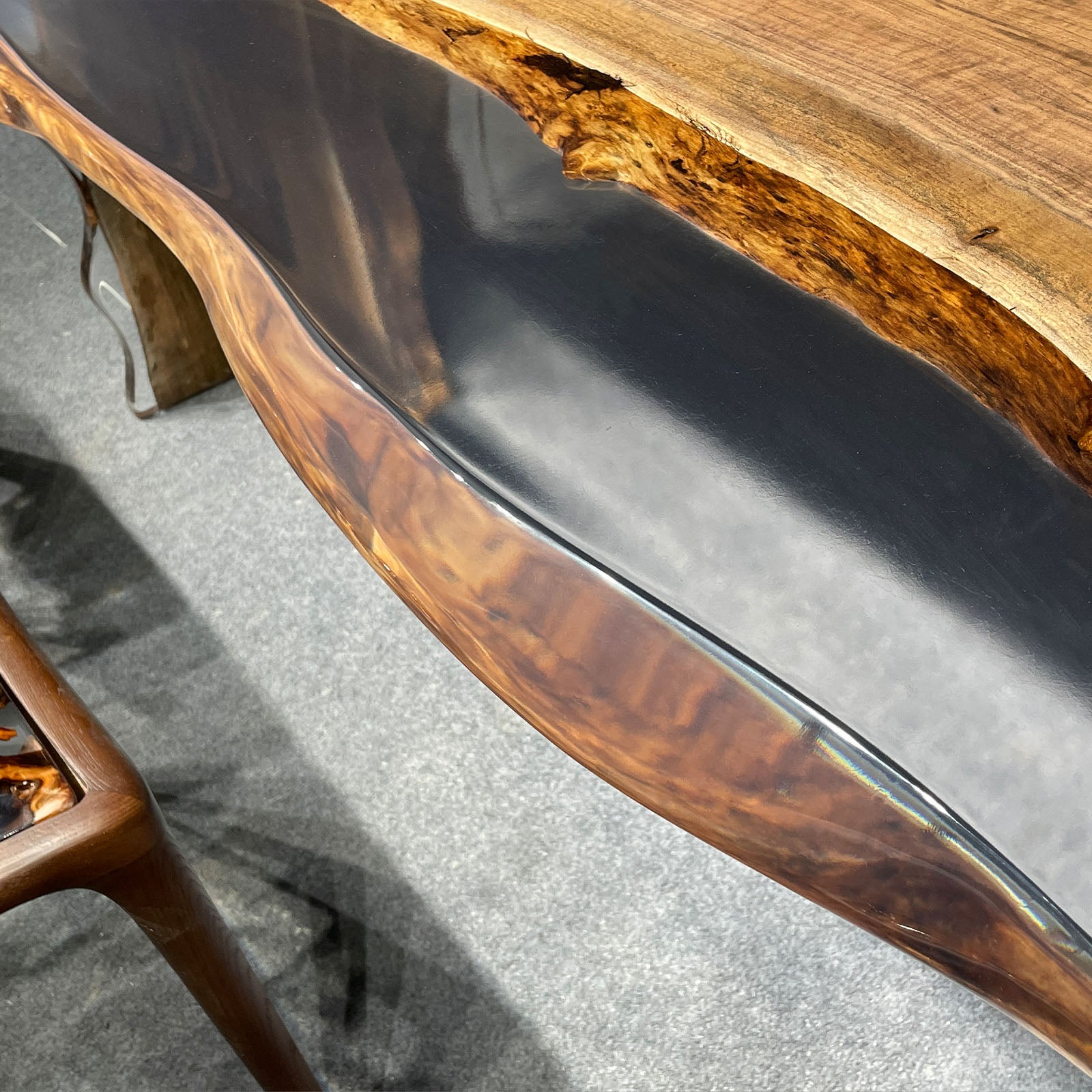Black Walnut Wood Epoxy Live Edge Table - Kazanahome