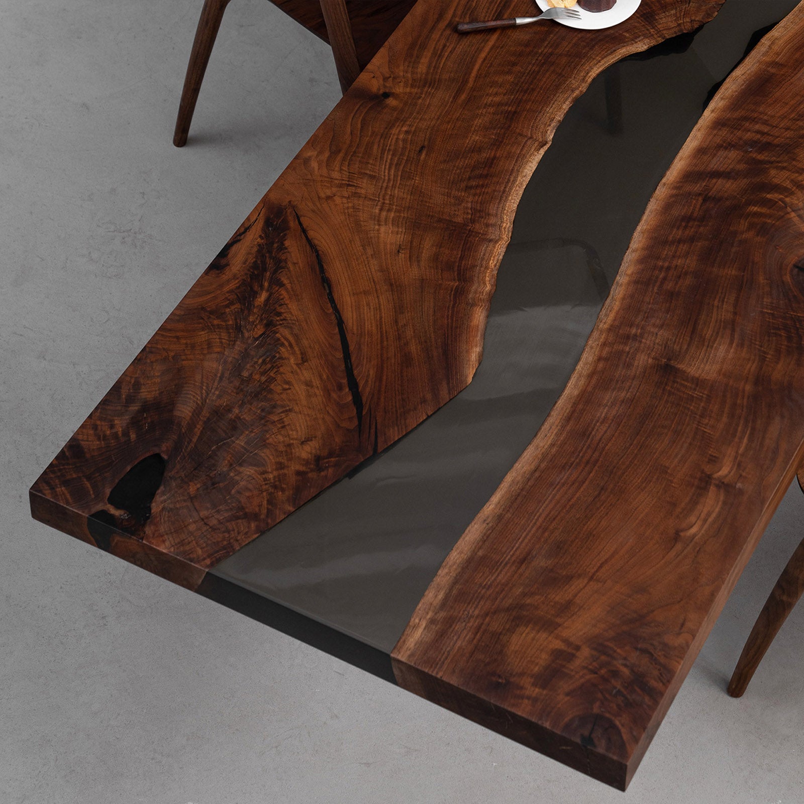 Walnut Wood Table with Epoxy - Kazanahome