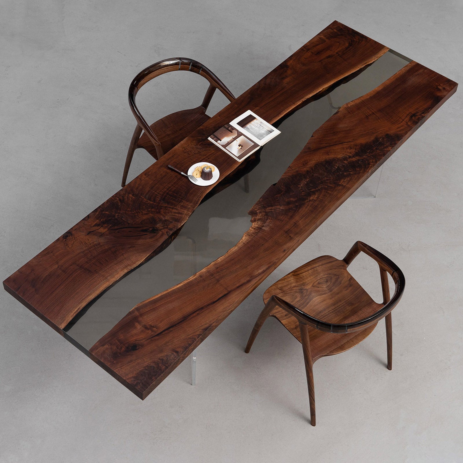 Black Walnut Wood Epoxy Resin Table - Kazanahome