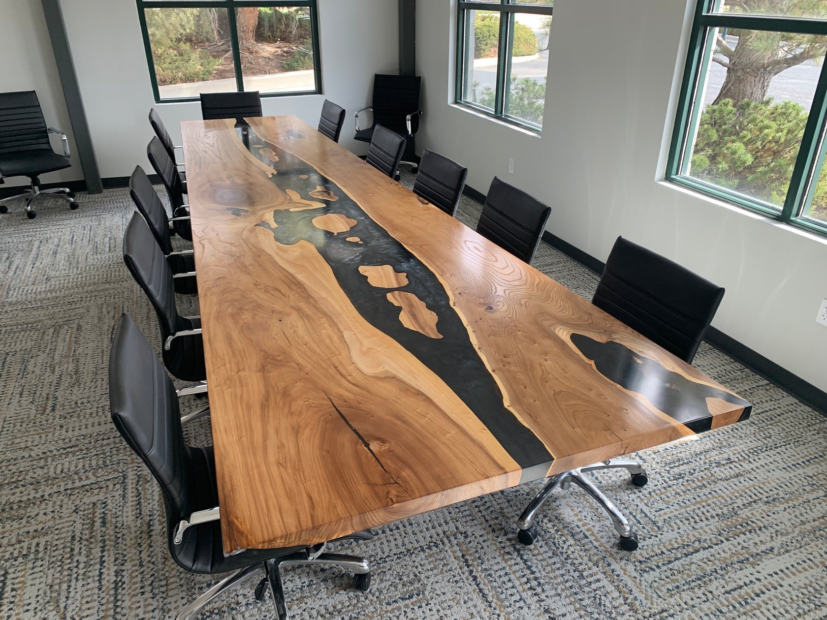 Kazanahome-Custom-Ash_Wood-Island-River-Conference-Epoxy-Table-CT82