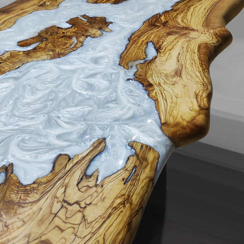 Olive Wood Epoxy Tables in Los Angeles