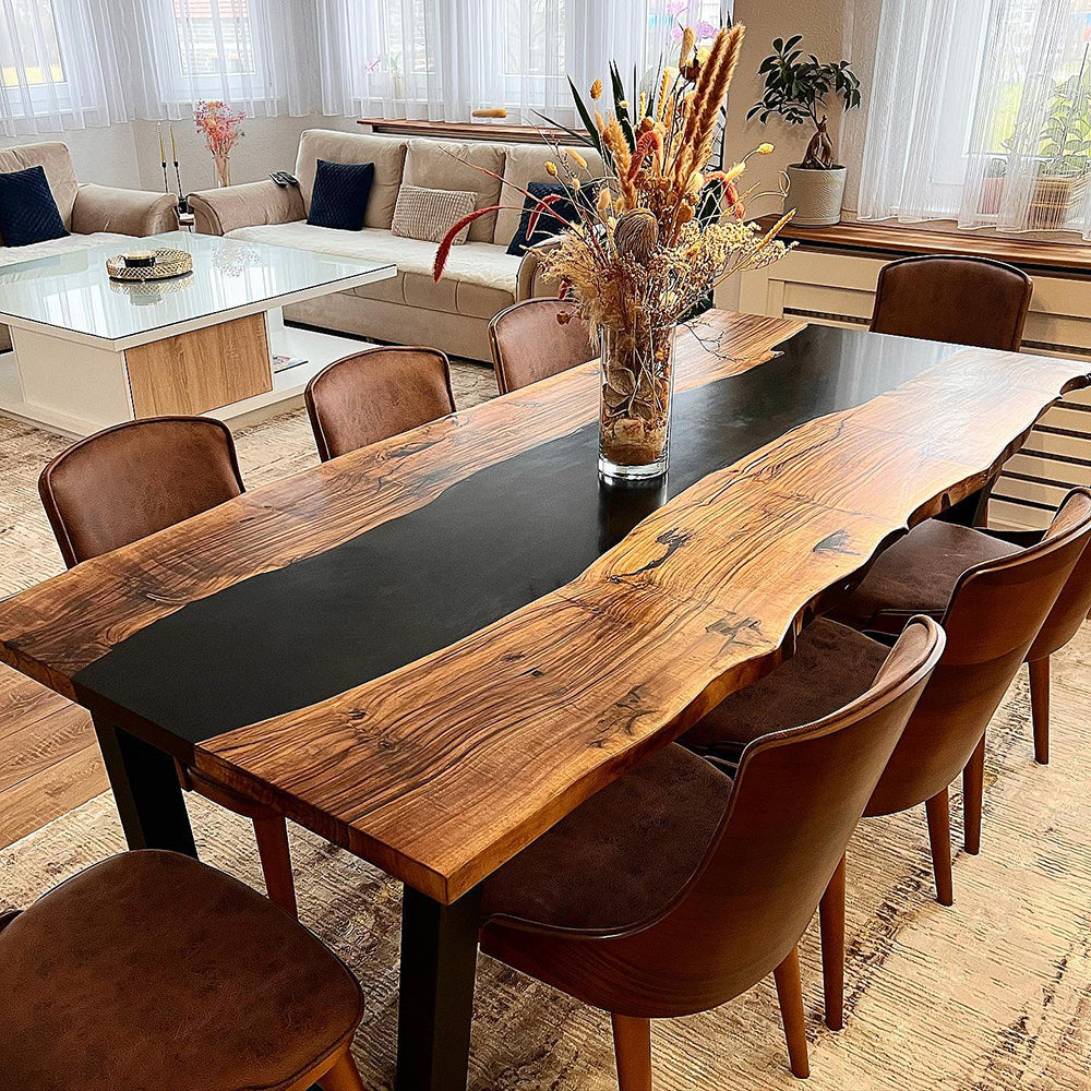 Olive Wood Epoxy Table - Kazanahome in Los Angeles