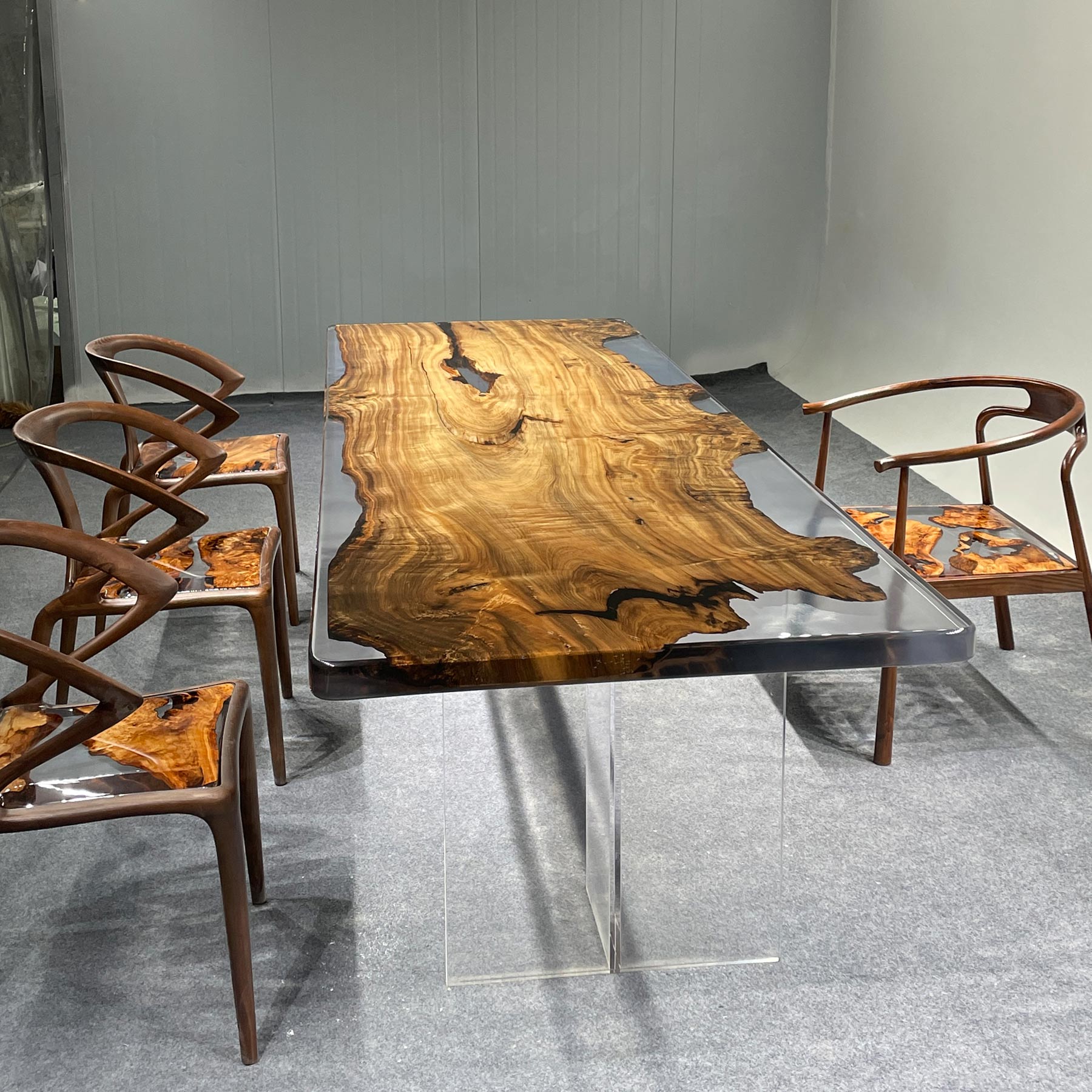 Wood Epoxy Resin Dining Table - Kazanahome