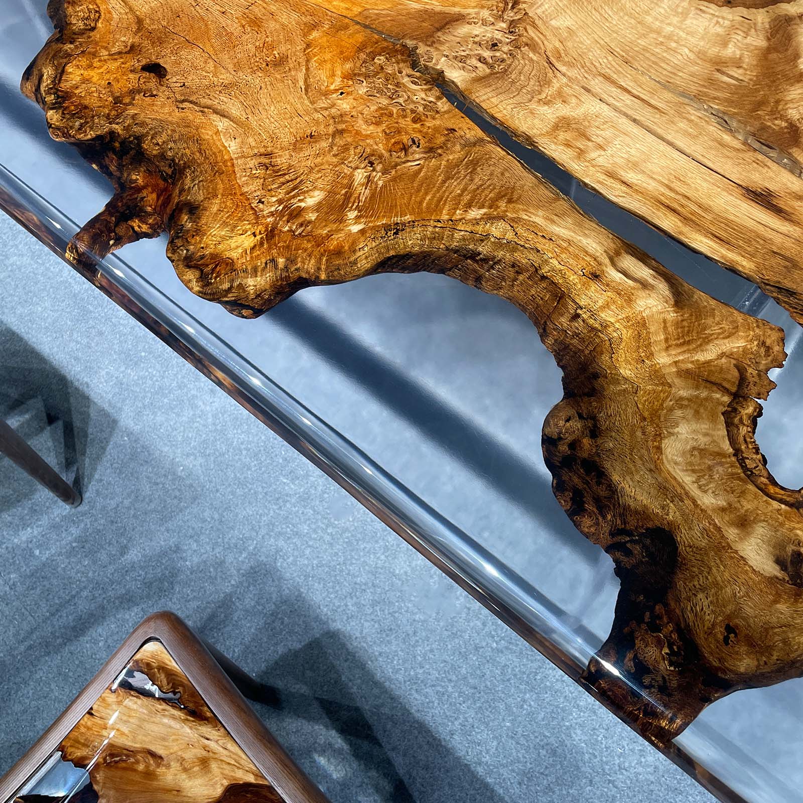 Wood Table with Clear Epoxy - Kazanahome