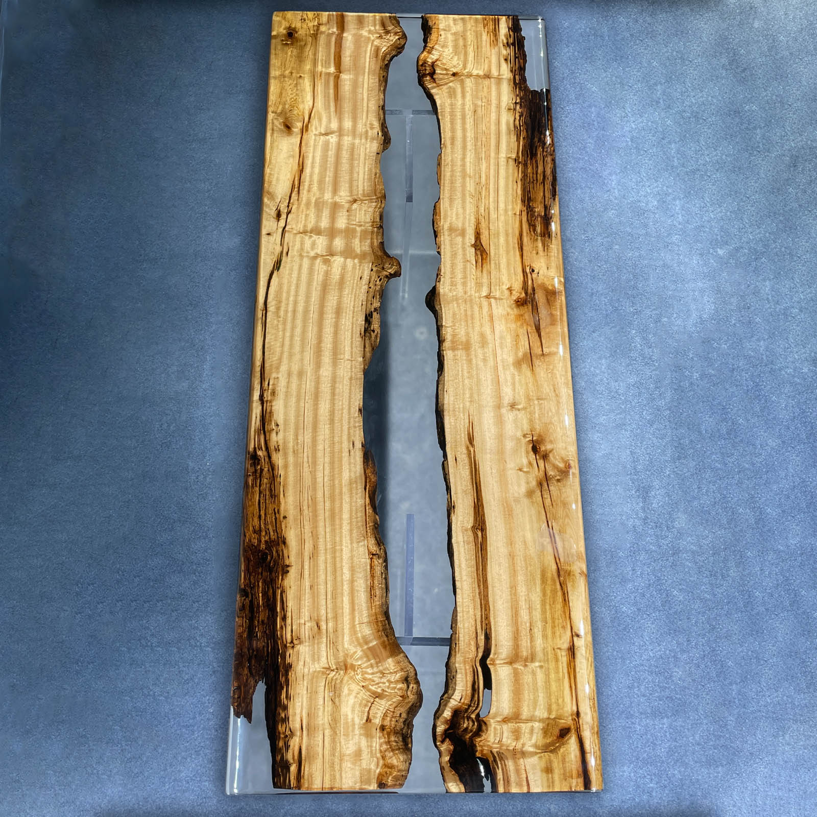 Epoxy Resin Golden Camphor Wood Table - Kazanahome