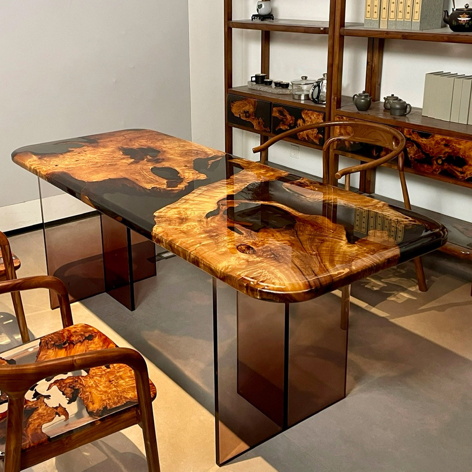 Wood Epoxy Resin Table - Kazanahome