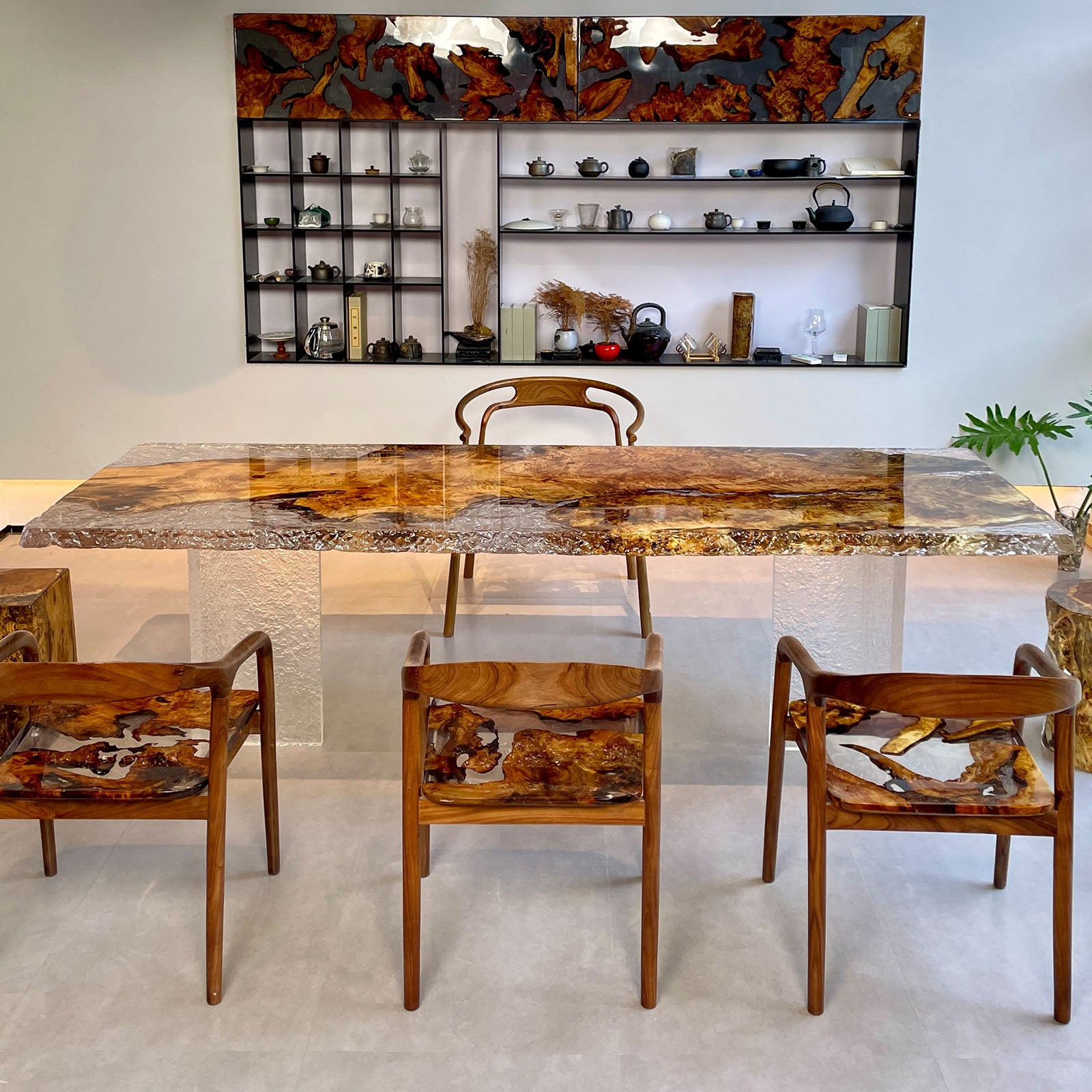 Epoxy Resin Poplar Wood Table - KAZANAHOME