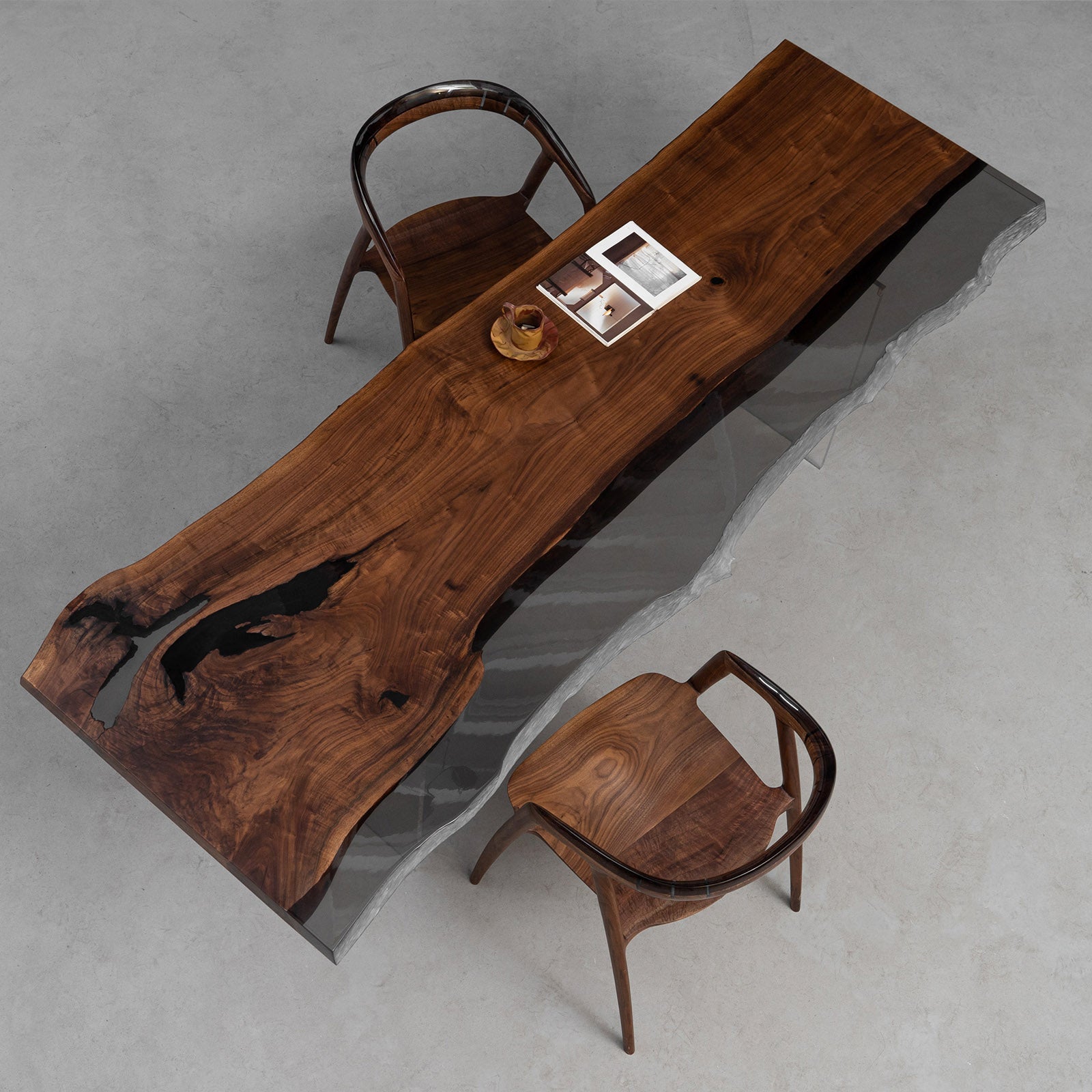 Live Edge Epoxy Resin Wood Table - Kazanahome