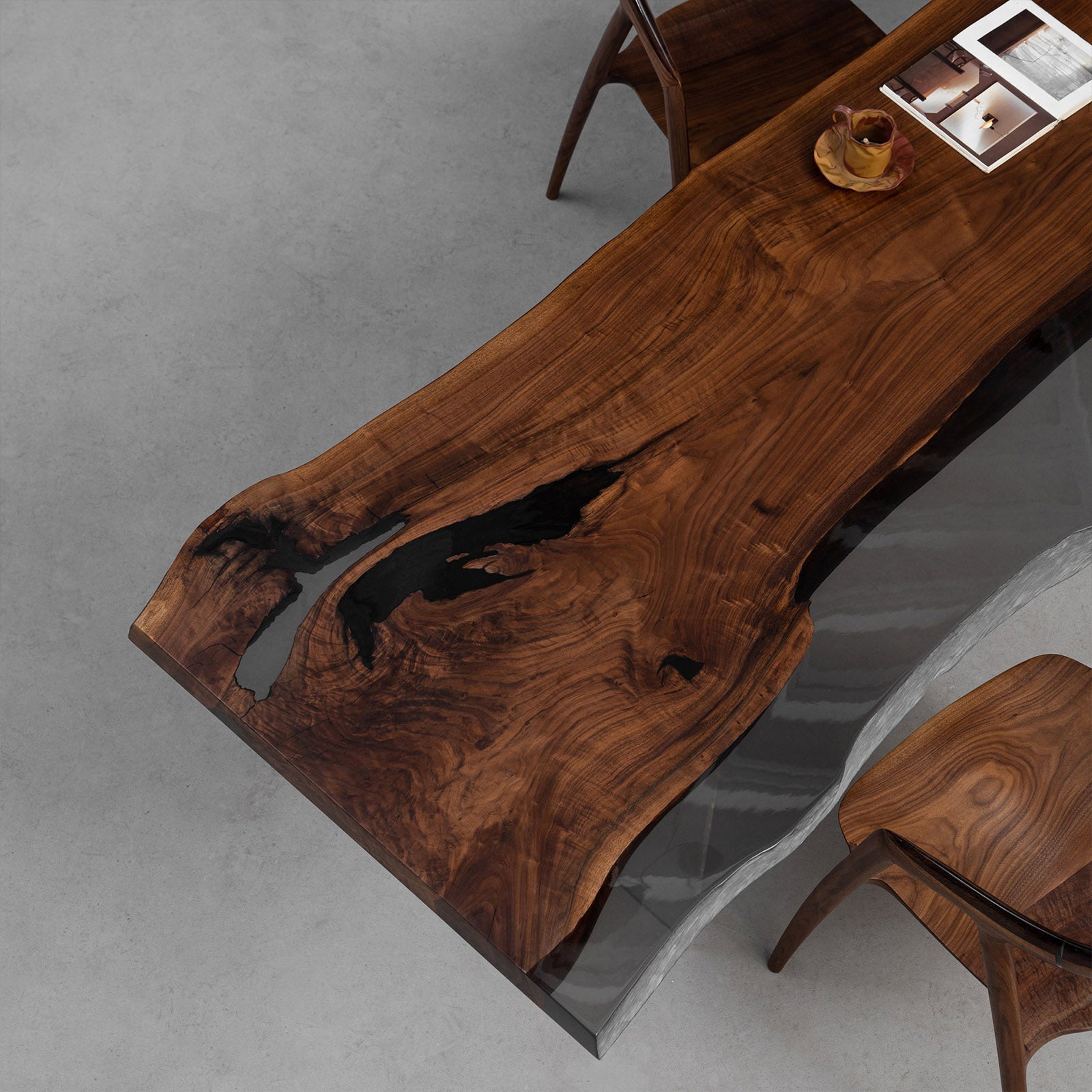 Epoxy Resin Live Edge Wood Table - Kazanahome
