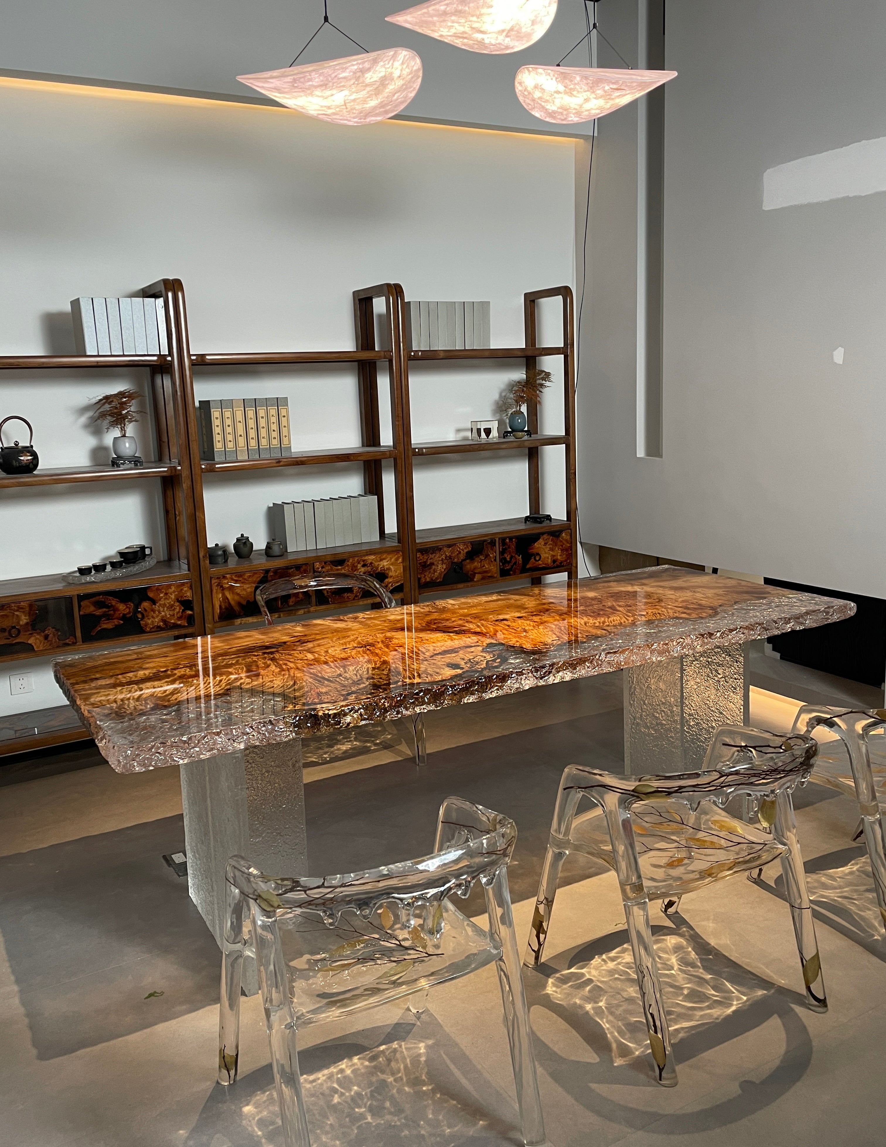 Live Edge Epoxy Resin Wooden Table - Kazanahome