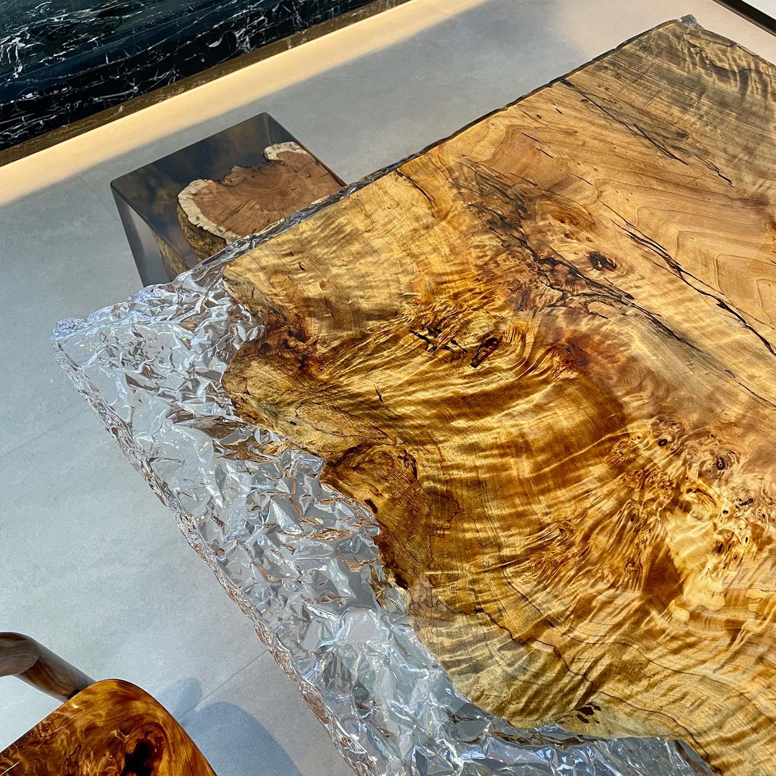 Live Edge Epoxy Resin Wooden Table - Kazanahome