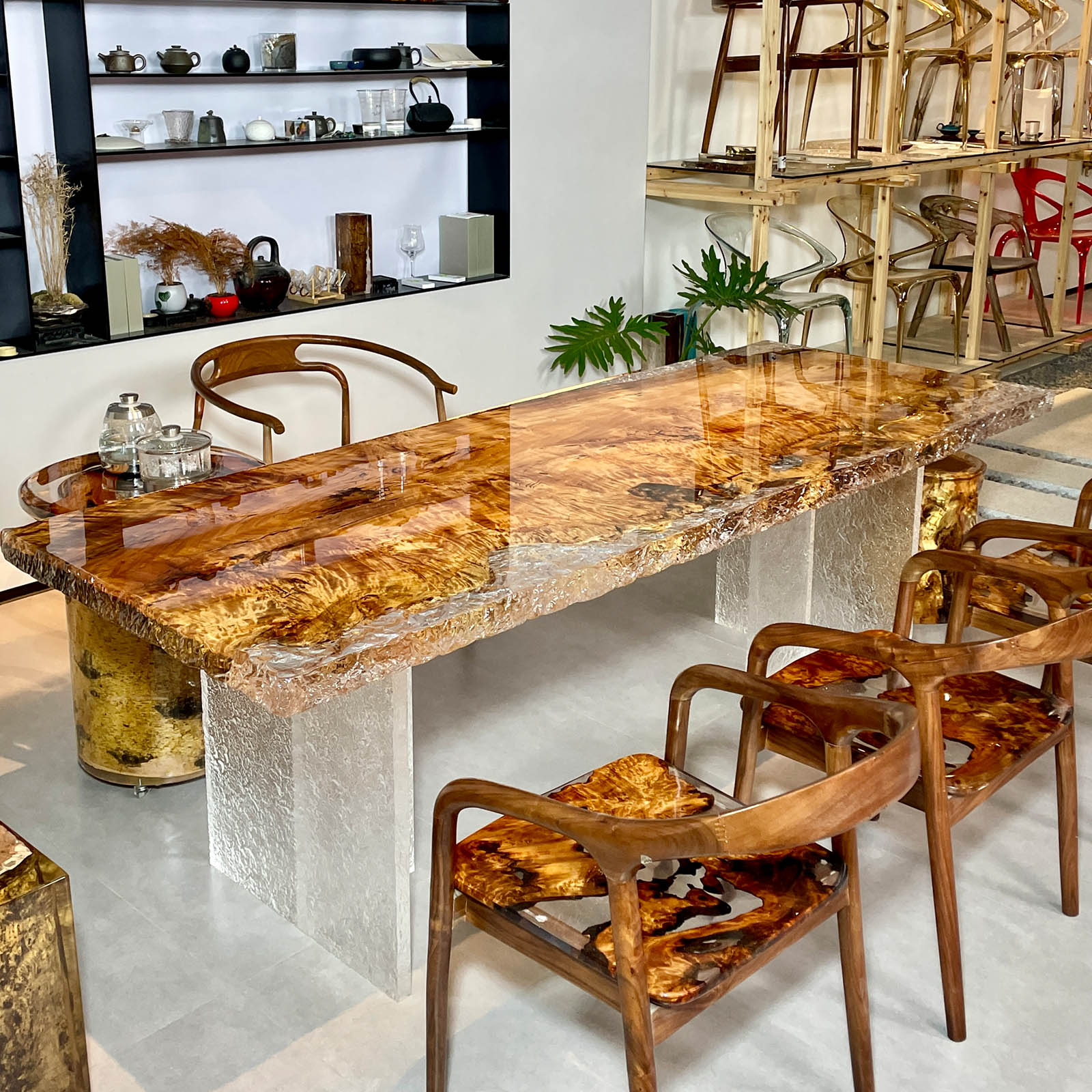 Wood and Epoxy Resin Table- Kazanahome