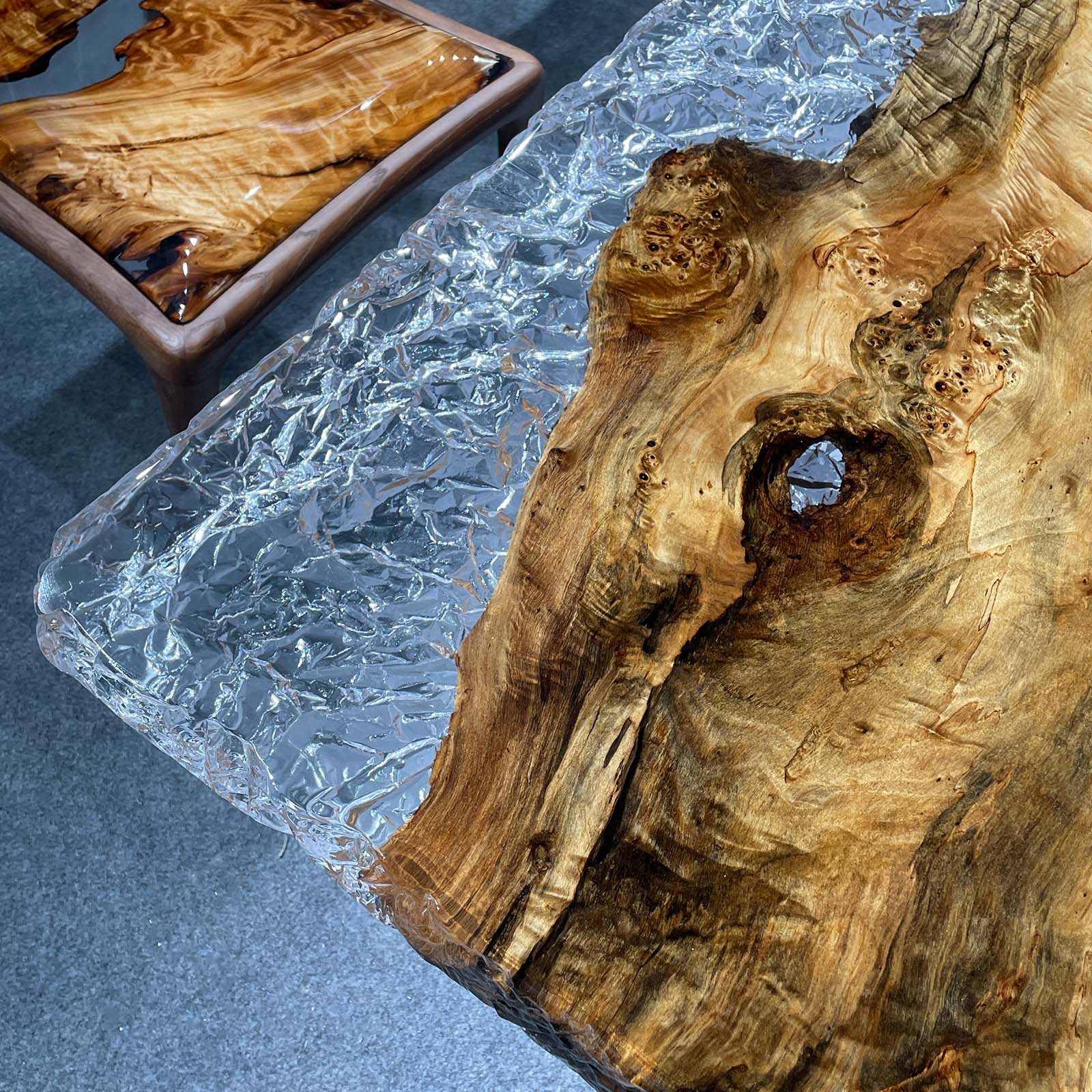 Live Edge Epoxy Resin Wooden Table - Kazanahome