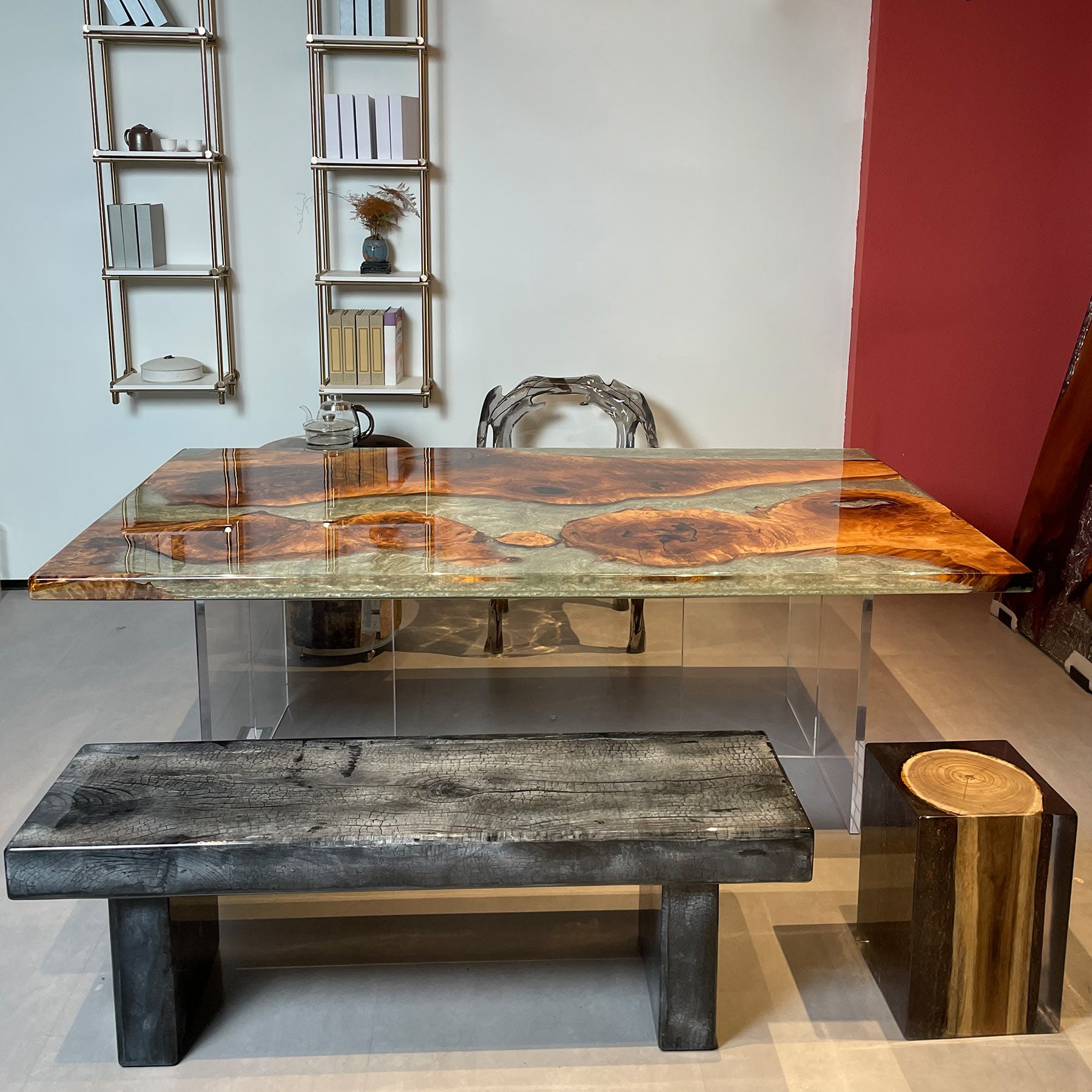 Black Walut Wood Epoxy Table - Kazanahome