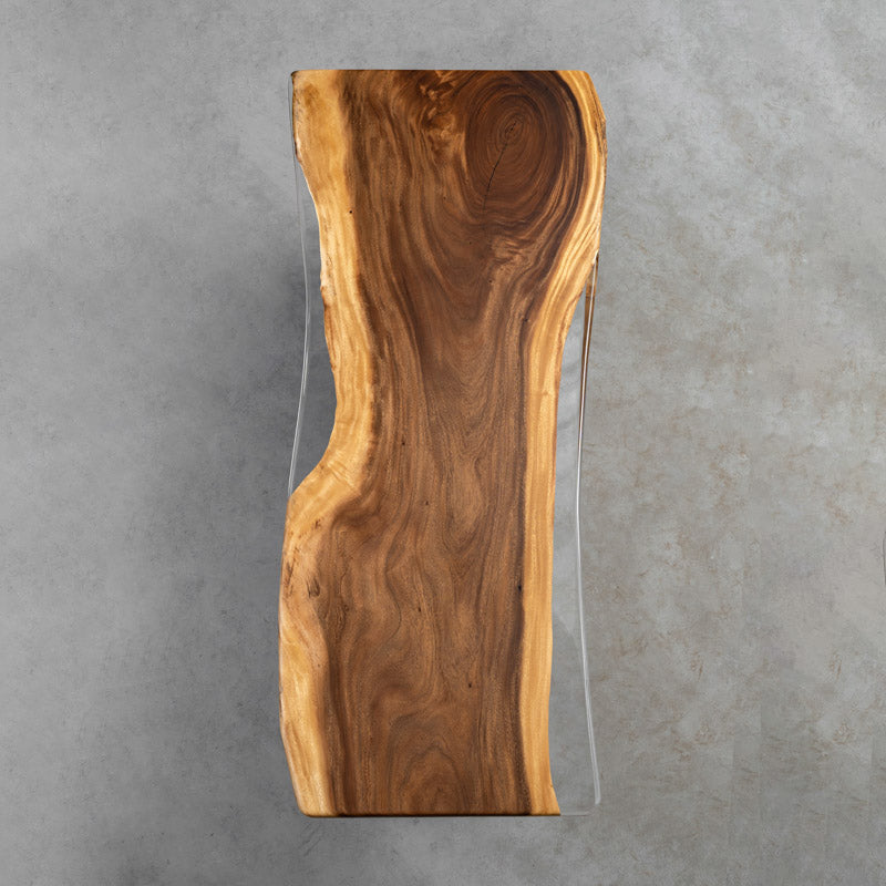 Kazanahome Walnut Clear Epoxy Table Live Edge
