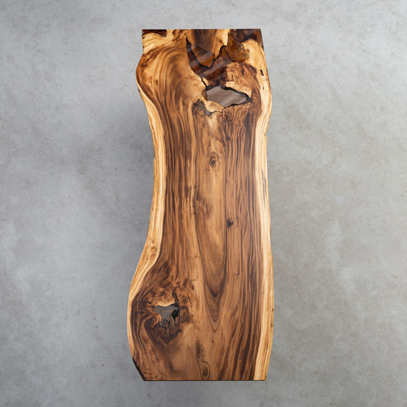 Kazanahome Walnut Epoxy Table With Live Edge