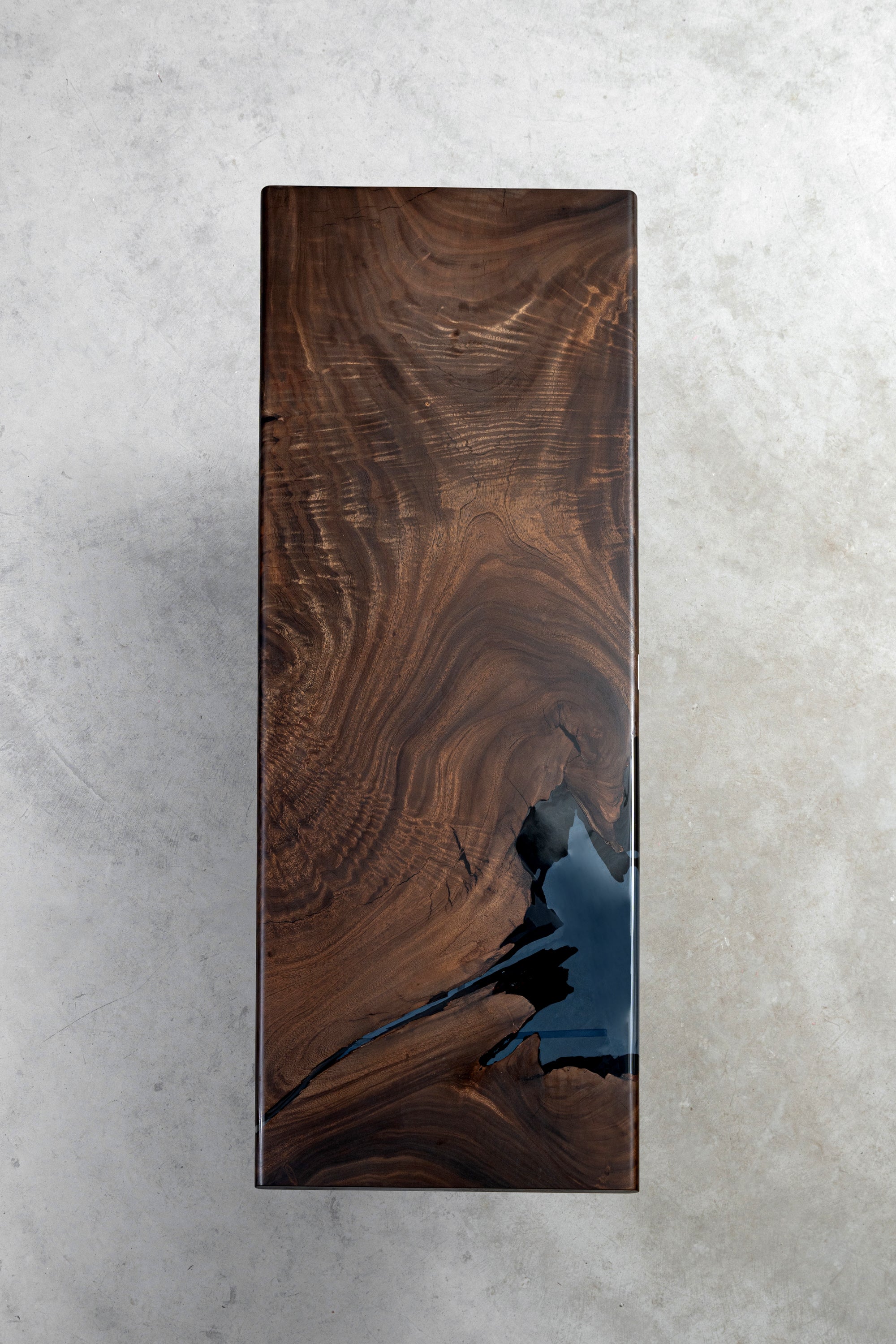 Kazanahome Walnut Wood Epoxy Dining Table