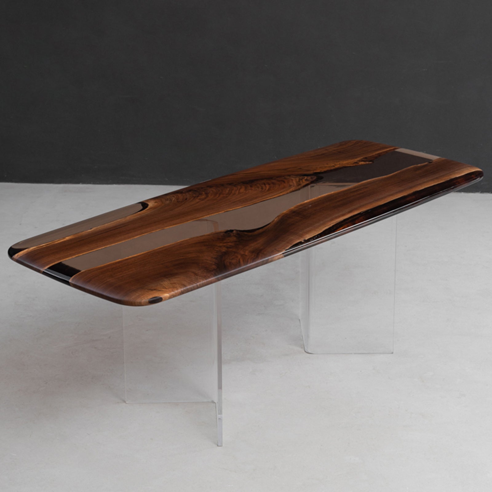 Black Walnut Wood Epoxy Resin River Table - Kazanahome