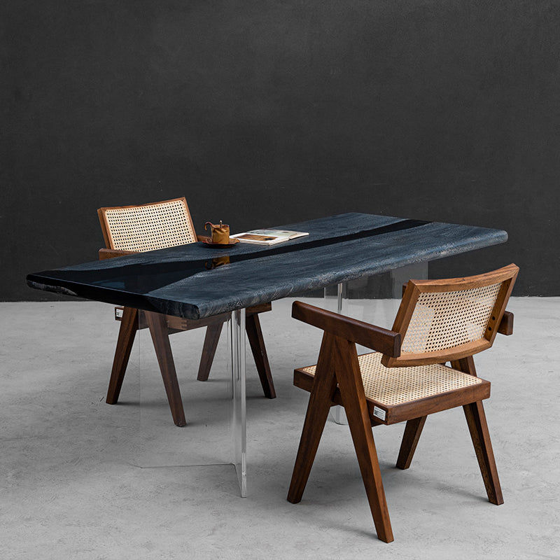 Black Walnut Carbonized Epoxy Table Kazanahome