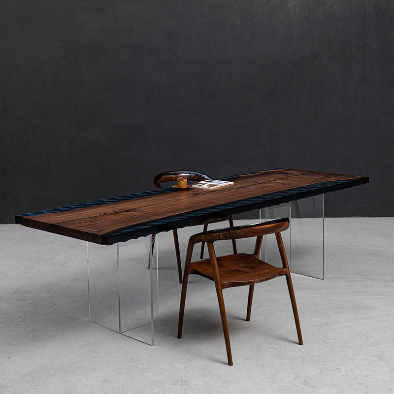 Black Walnut Blue Crystal Dining Epoxy Tabletop