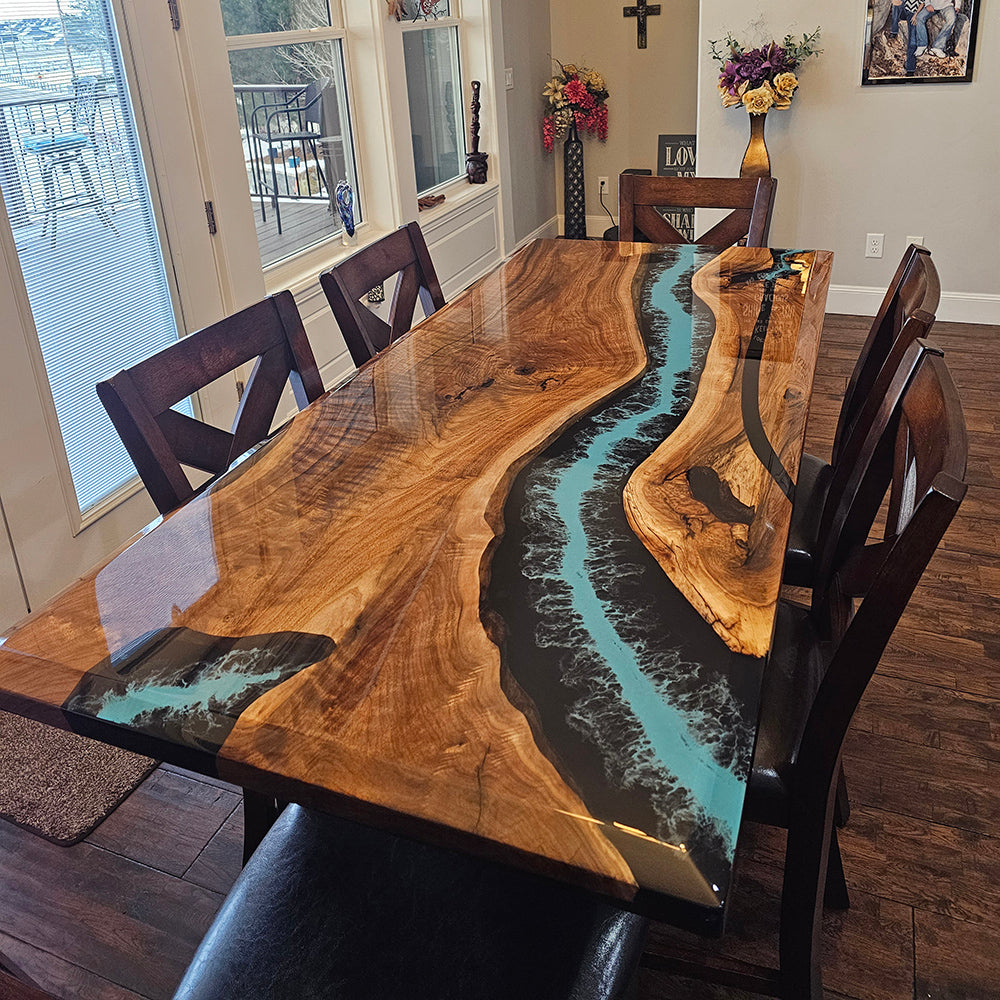 Wood Resin Epoxy Table -Kazanahome