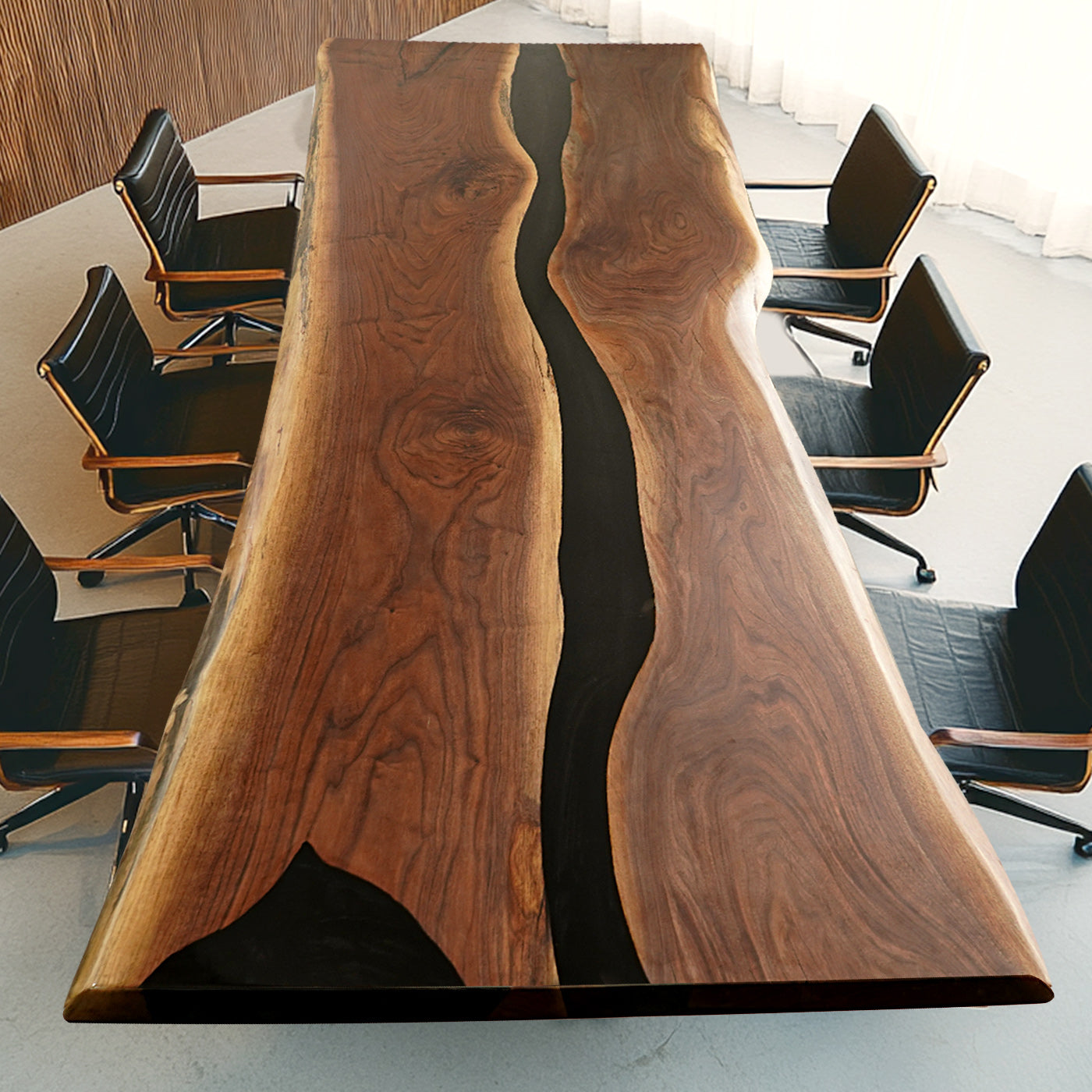 Kazanahome Custom Black Walnut Luxury Epoxy Resin River Table CT92 in Brooklyn