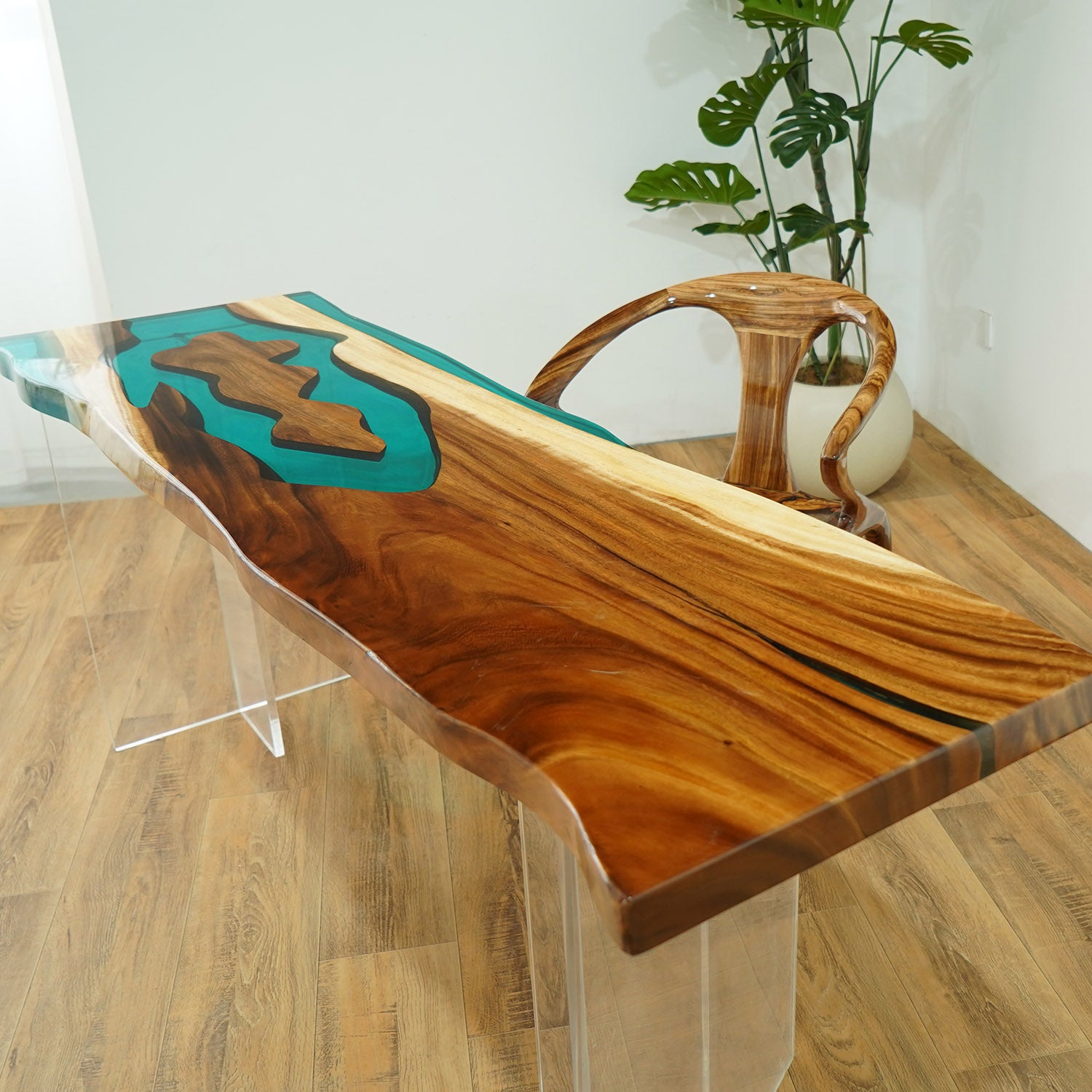 Walnut Live Edge Epoxy Table Kazanahome