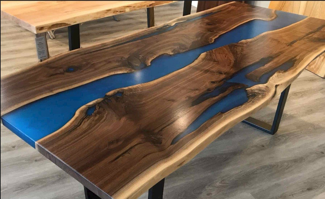 Custom Black Walnut Epoxy Table Difference $986.75 for Mike