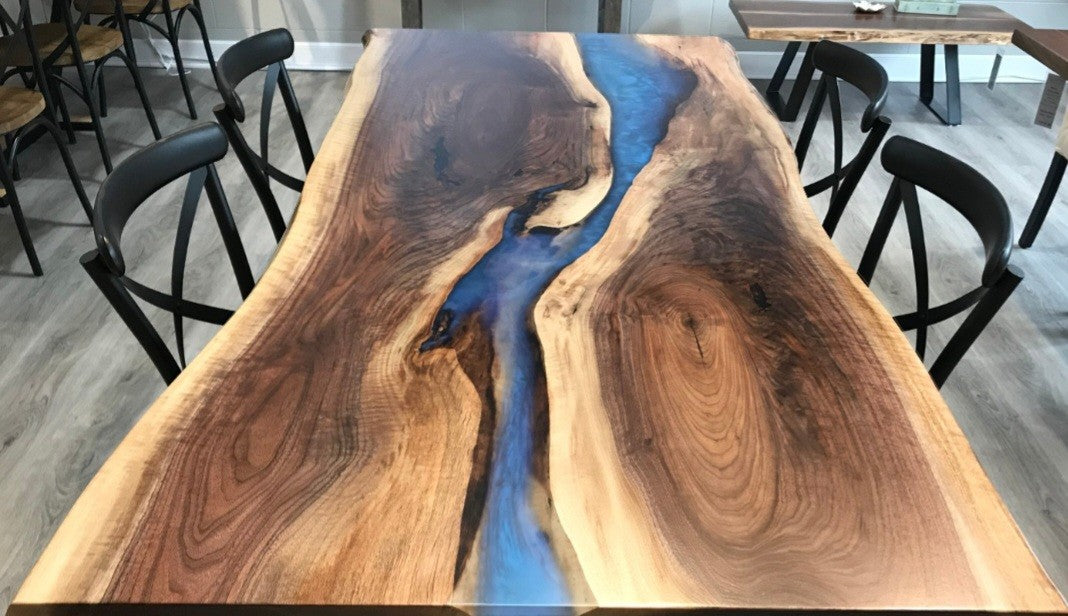 Custom Black Walnut Epoxy Table Difference $986.75 for Mike