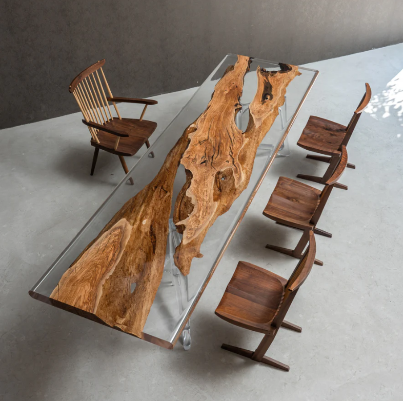 Custom Olive Epoxy Table Balance $2834.79 for Yolanda