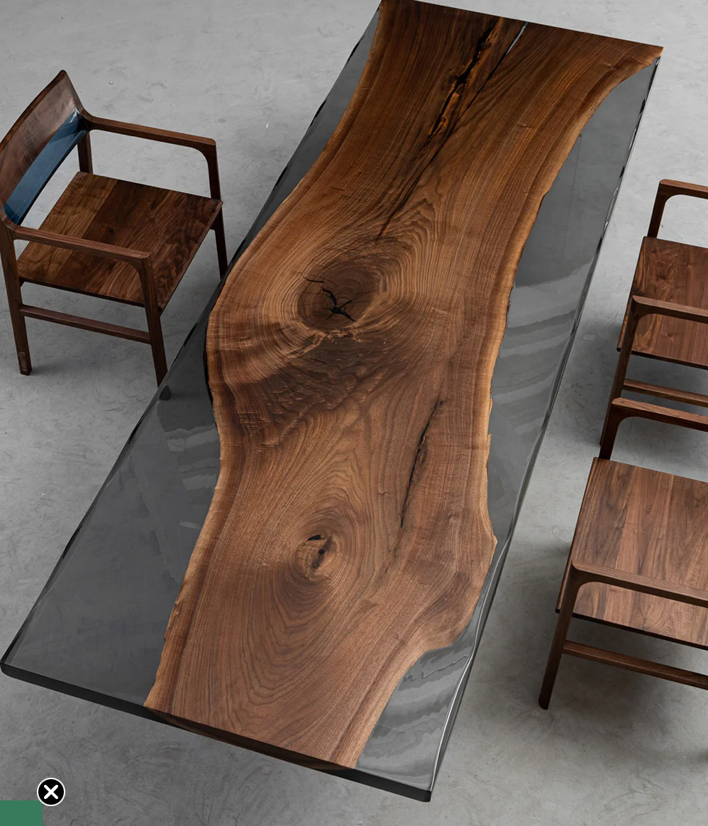 Custom Black Walnut Epoxy Table Deposit $1447.86 for Kim