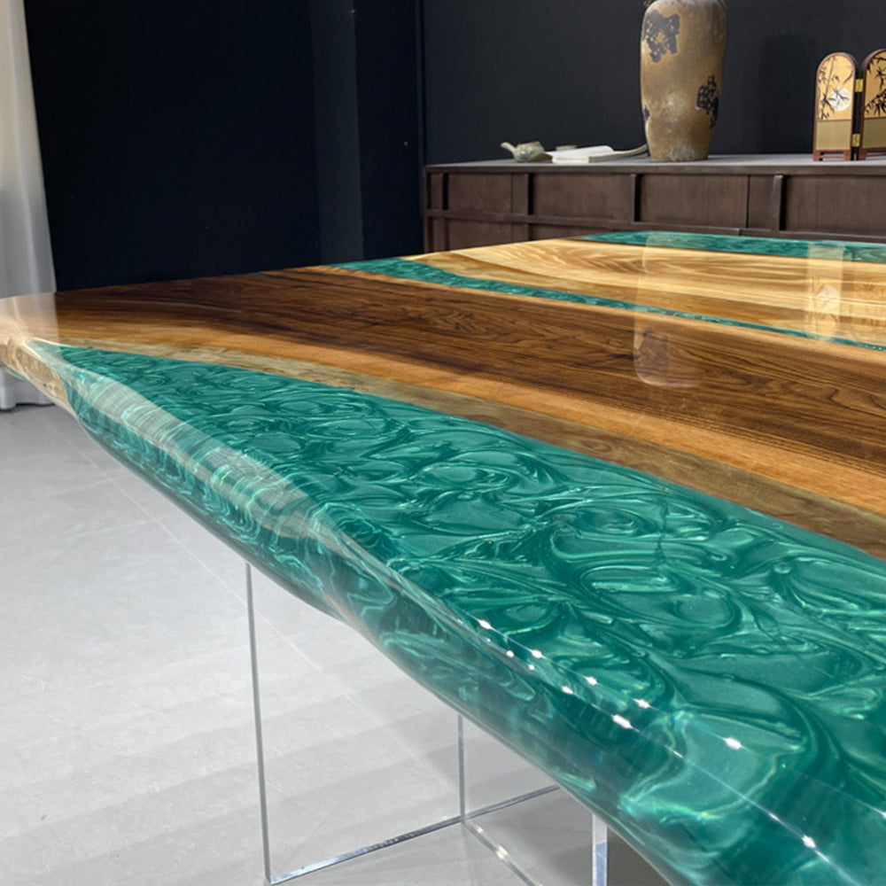 Black Walnut River Resin Epoxy Table in Chicago