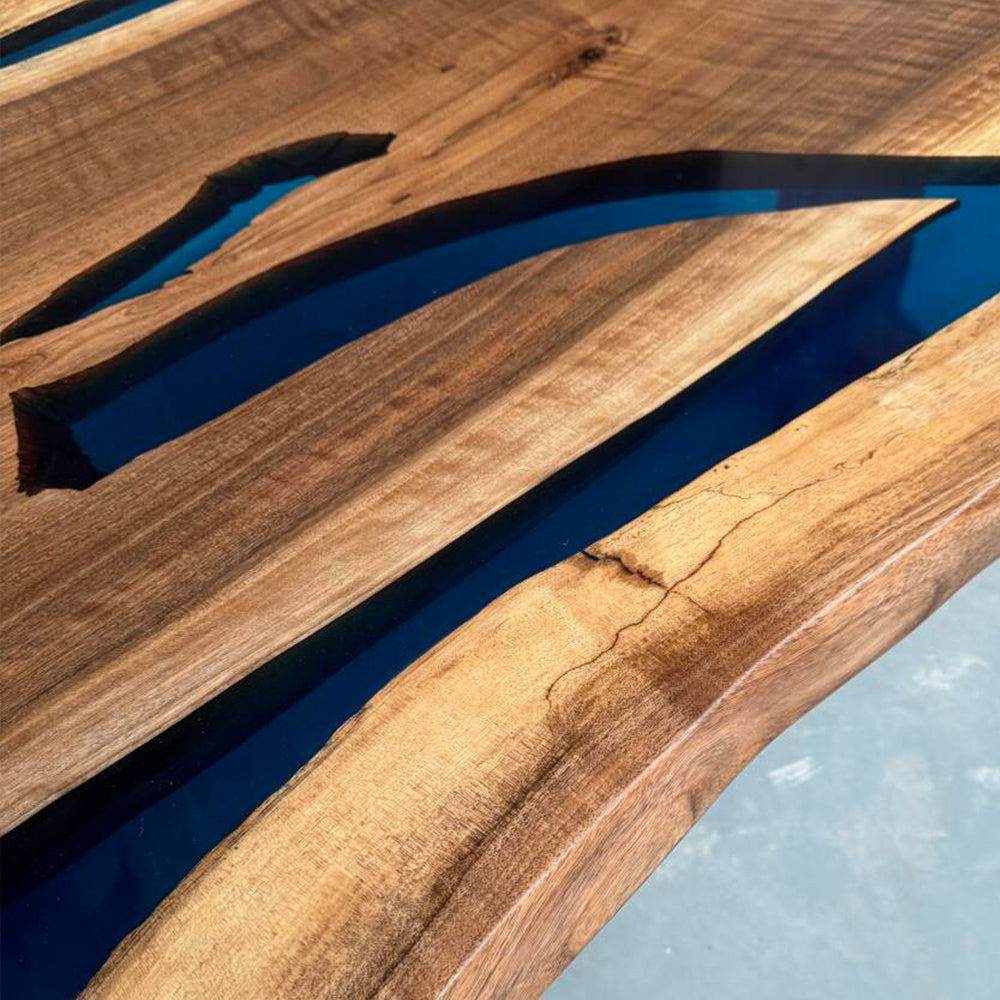 Live Edge Blue Resin Epoxy Tables Kazanahome
