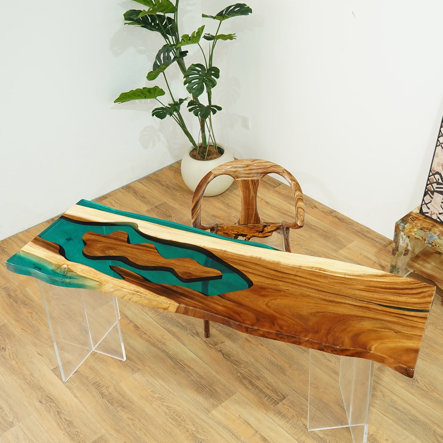 KAZANAHOME-walnut-epoxy-resin-table in Chicago