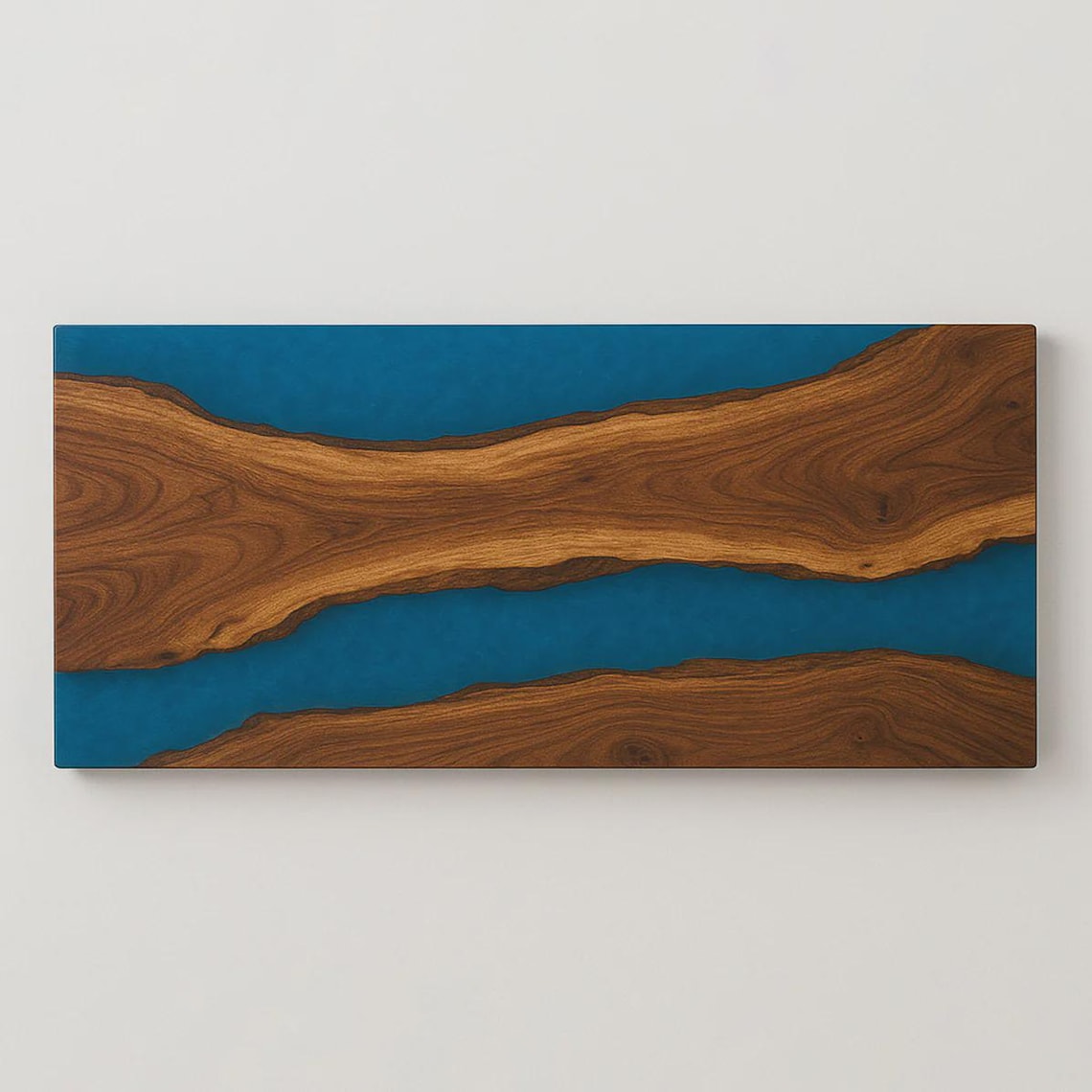 Walnut & Blue Epoxy Headboard in Los Angeles