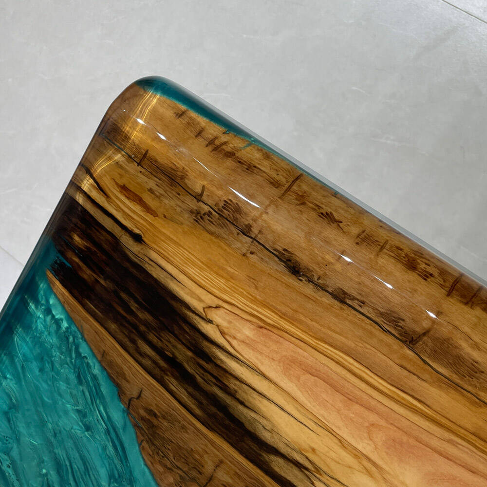 KAZANAHOME Olive Live Edge Epoxy Table 42"W×72"L
