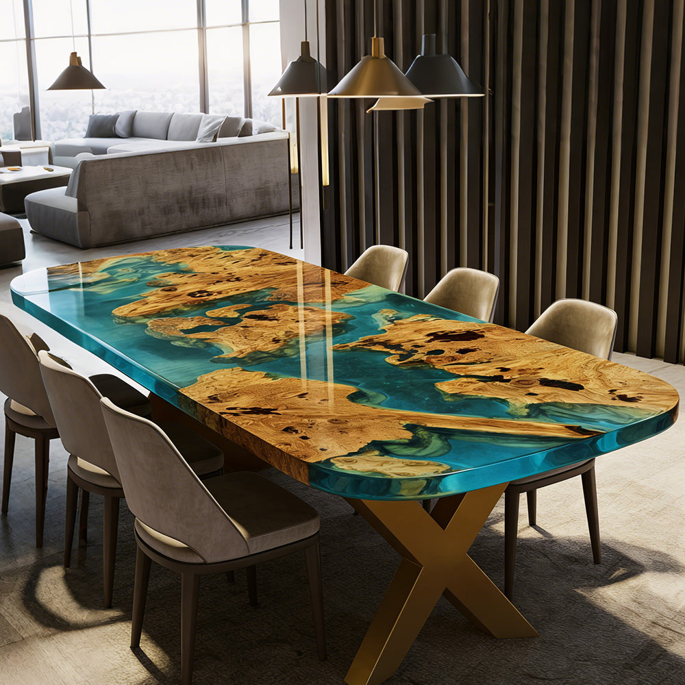 Oval Epoxy Table - for Luxury Interior Design & Modern Homes in California