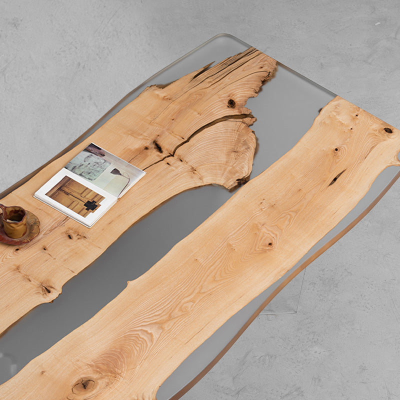 Kazanahome Natural Poplar Epoxy Table