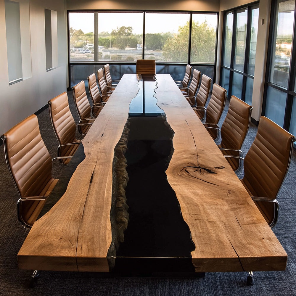 Premium Solid Walnut Resin Epoxy Conference Table in Nashville