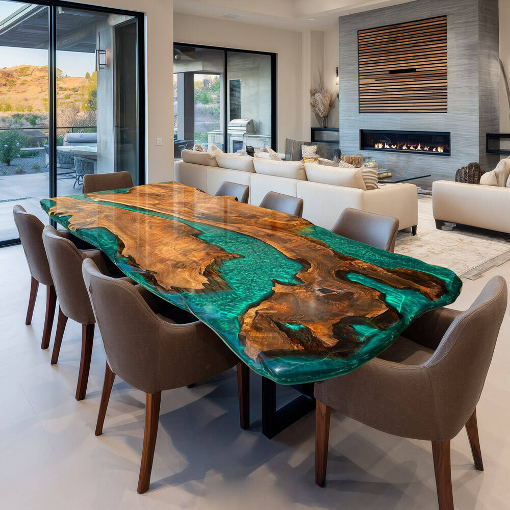 Walnut Epoxy Dining Epoxy Table for Upscale Homes KCT107 in San Francisco
